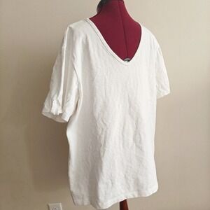 Life After Denim Mens White 100% Cotton Deep V Neck T Shirt Size XL Tee